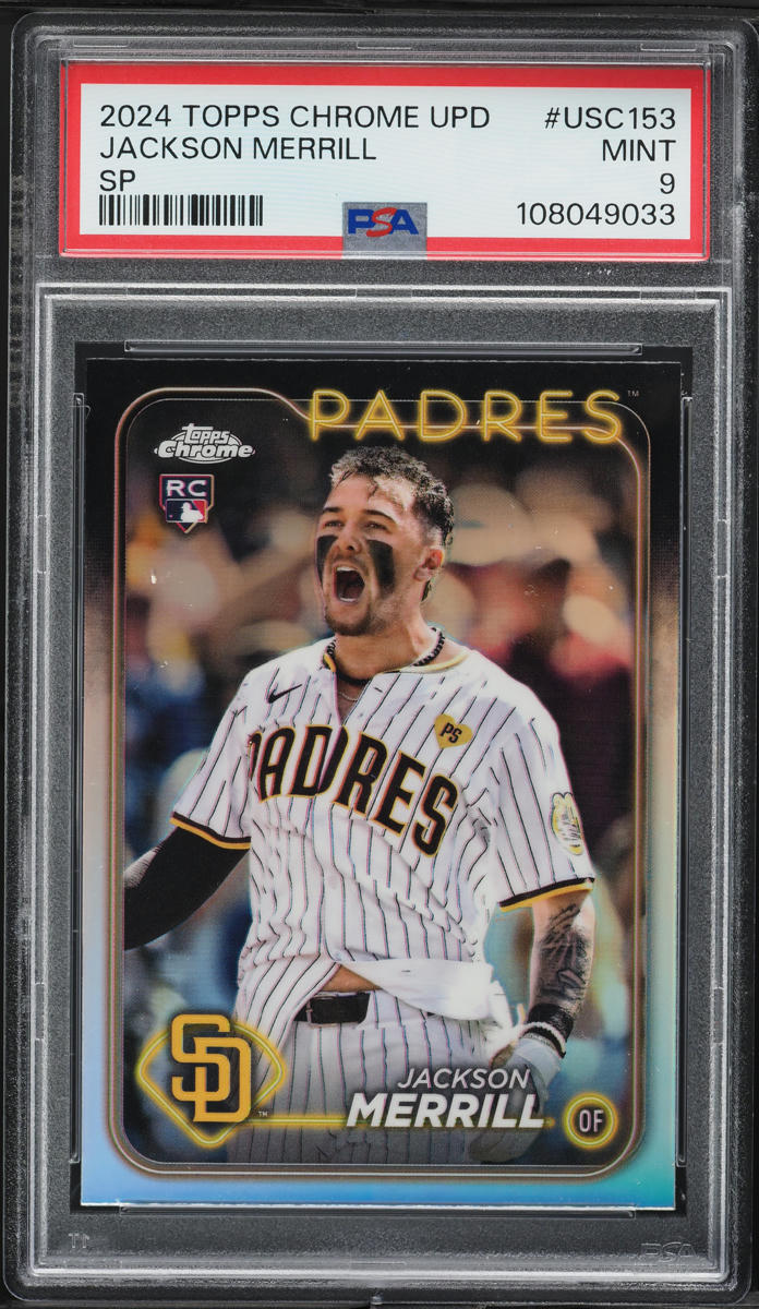 2024 Topps Chrome Update Variation Jackson Merrill SP ROOKIE #USC153 PSA 9 MINT