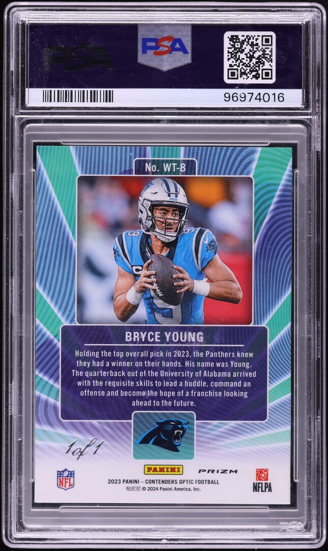 2023 Panini Contenders Optic Winning Tickets Gold Bryce Young ROOKIE 1/1 PSA 9