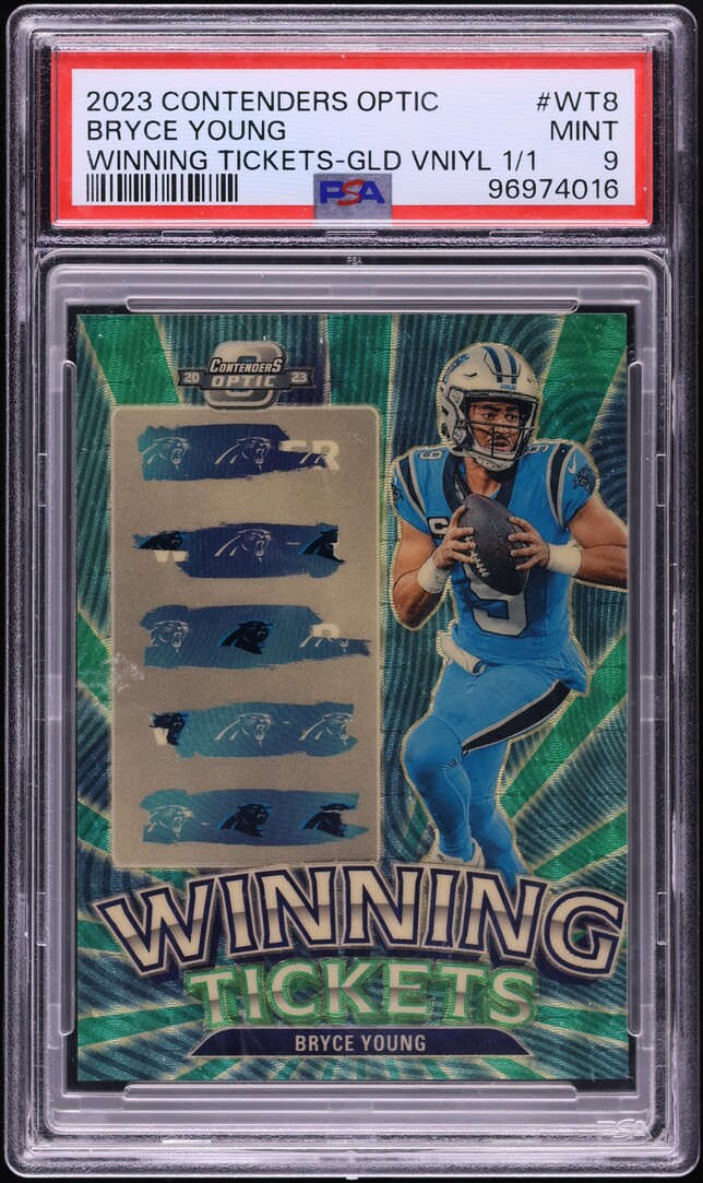 2023 Panini Contenders Optic Winning Tickets Gold Bryce Young ROOKIE 1/1 PSA 9