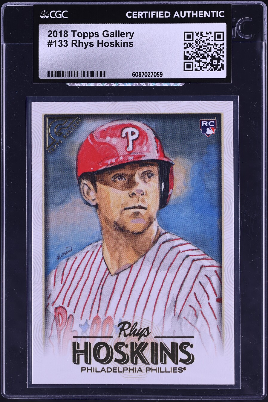 2018 Topps Gallery Rhys Hoskins ROOKIE #133 CGC AUTH