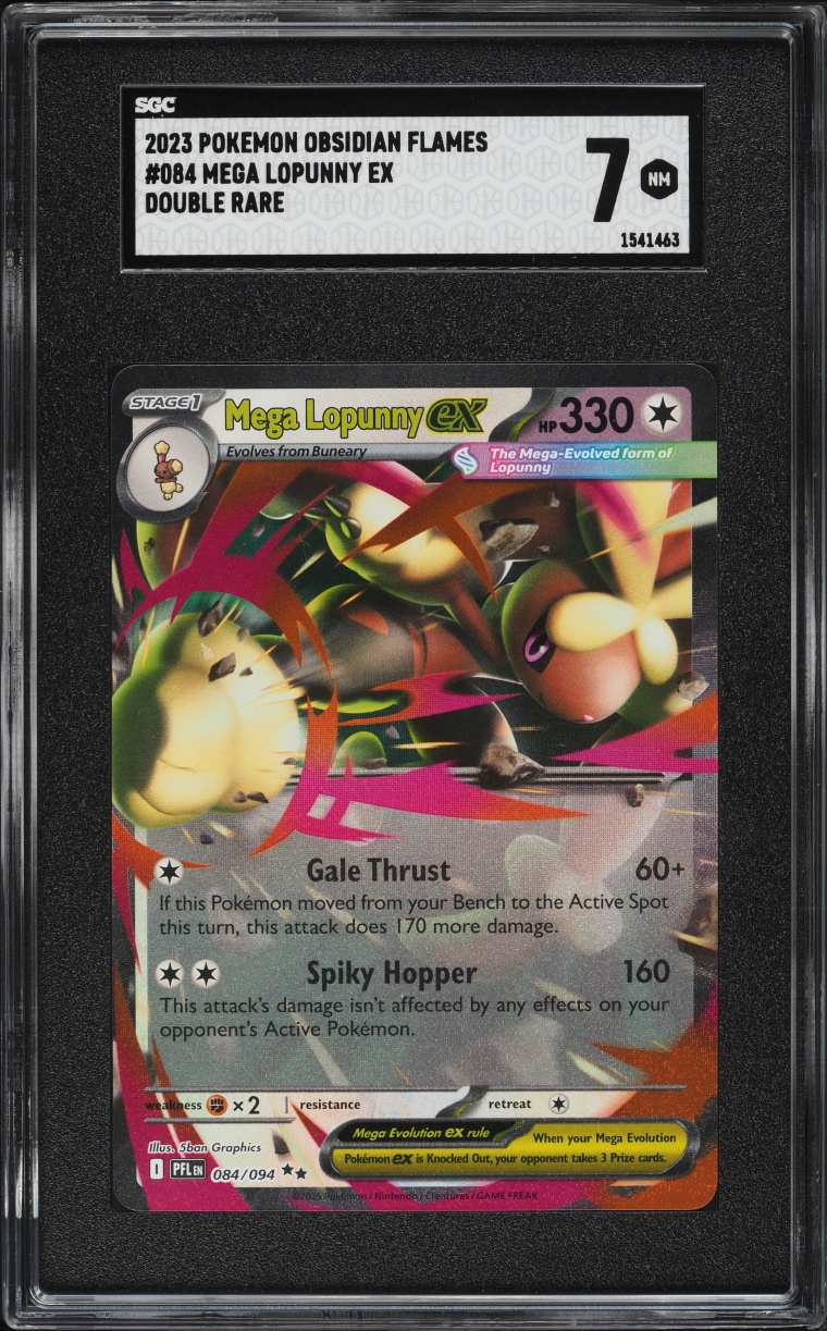 2023 Pokemon Scarlet & Violet Phantasmal Flames Holo Mega Lopunny ex #084 SGC 7 NRMT