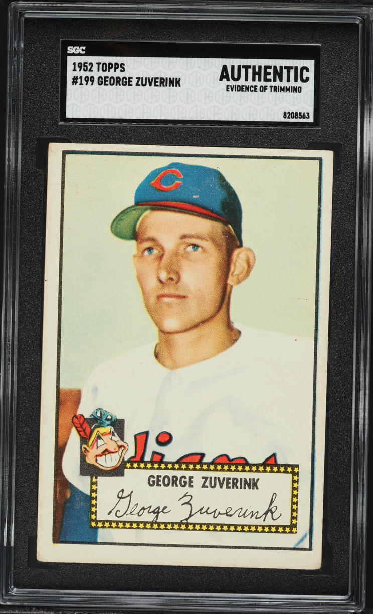 1952 Topps George Zuverink #199 SGC AUTH