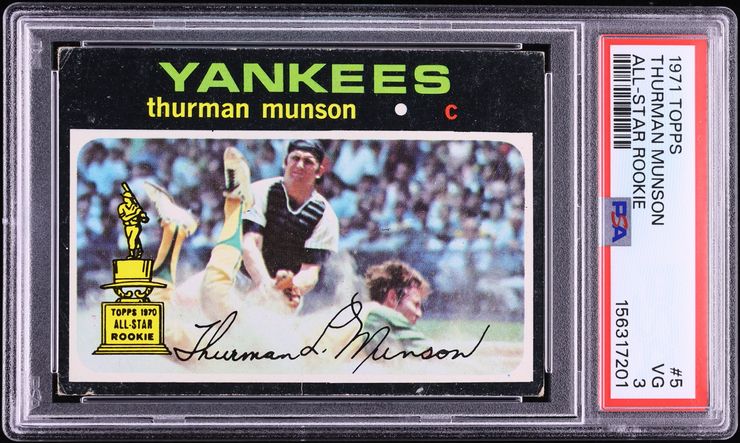 1971 Topps Thurman Munson ROOKIE #5 PSA 3 VG