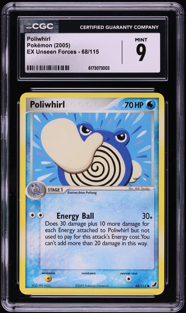 2005 Pokemon EX Unseen Forces Poliwhirl #68 CGC 9 MINT