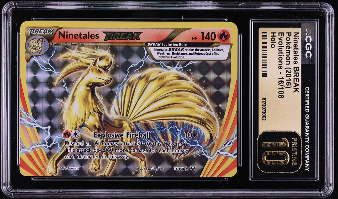 2016 Pokemon XY Evolutions Holo Ninetales BREAK #16 CGC 10 PRISTINE