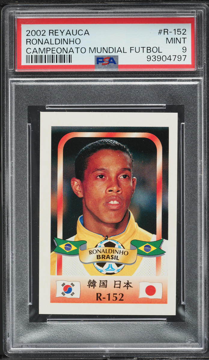 2002 Reyauca Campeonato Mundial Futbol Ronaldinho #R-152 PSA 9 MINT