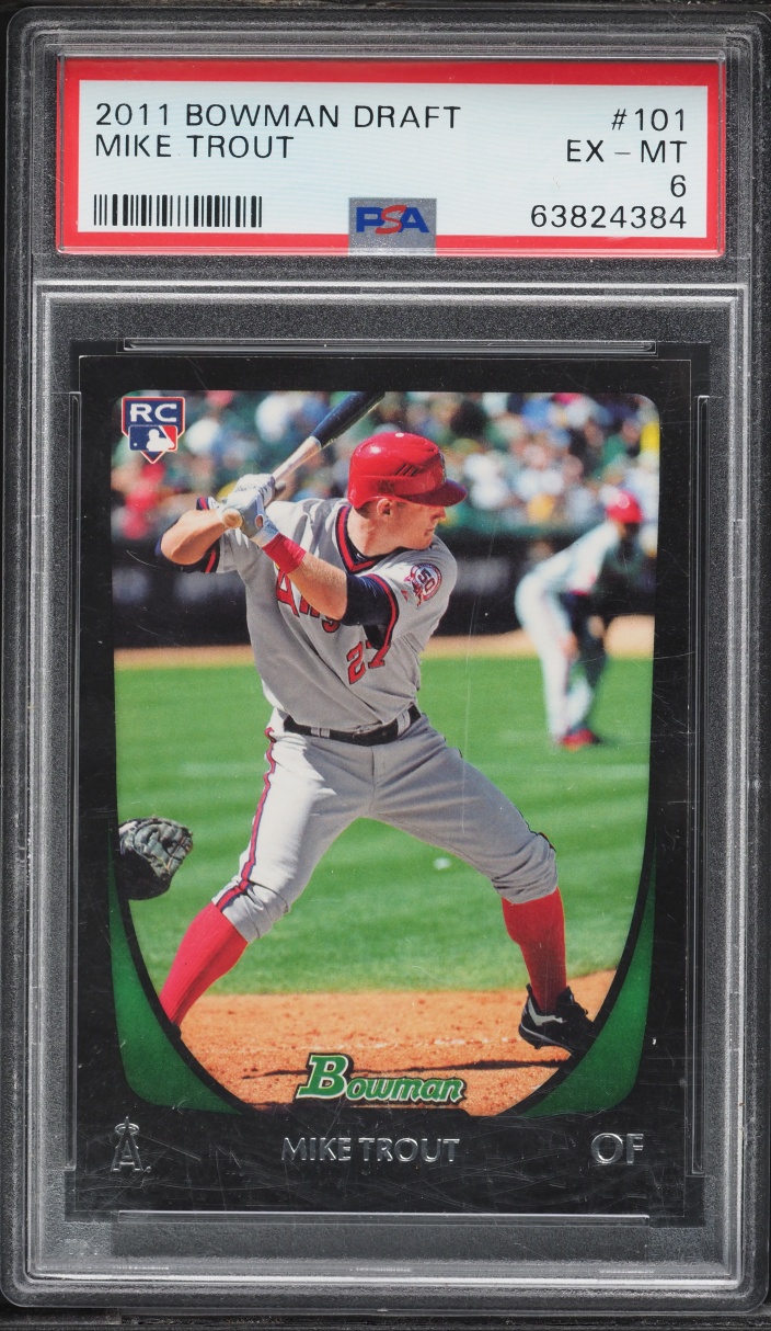 2011 Bowman Draft Mike Trout ROOKIE #101 PSA 6 EXMT