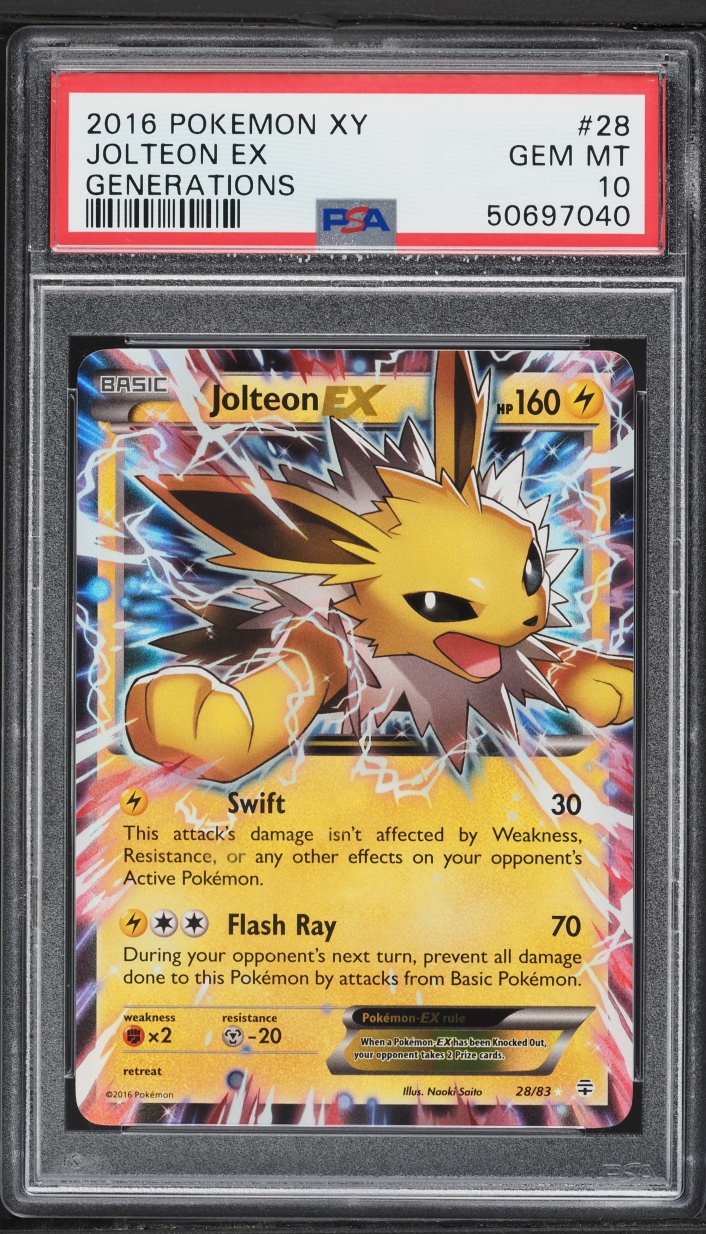 2016 Pokemon XY Generations Holo Jolteon EX #28 PSA 10 GEM MINT