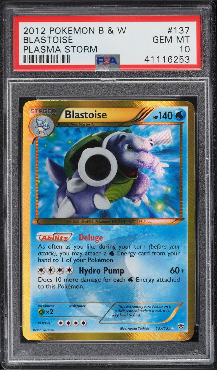 2013 Pokemon Black & White Plasma Storm Secret Rare Blastoise #137 PSA 10 GEM