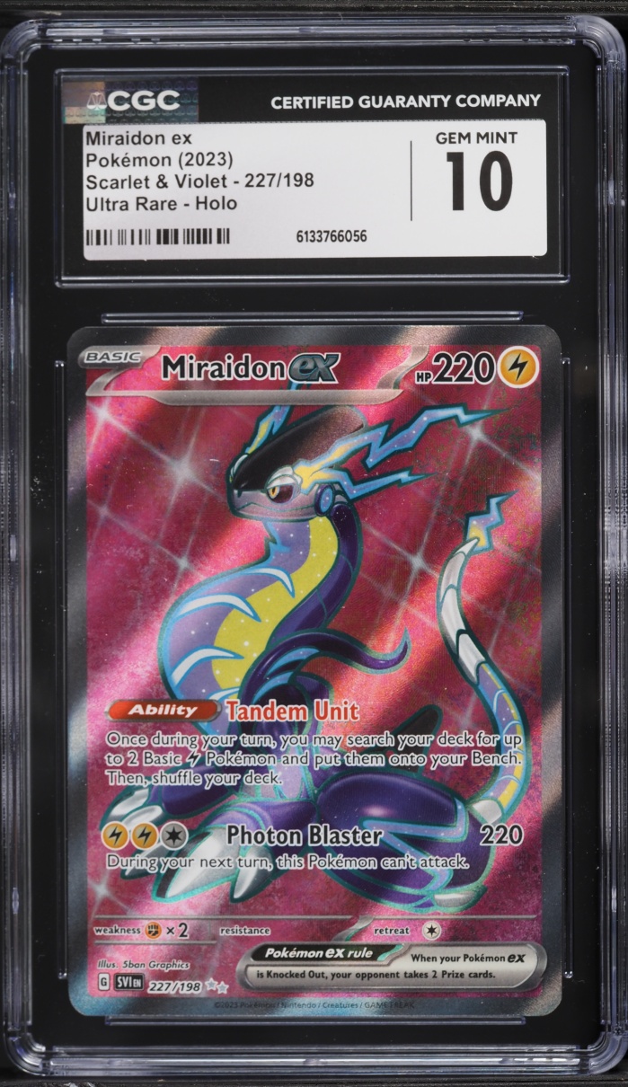2023 Pokemon Scarlet & Violet Full Art Miraidon Ex #227 CGC 10 GEM MINT
