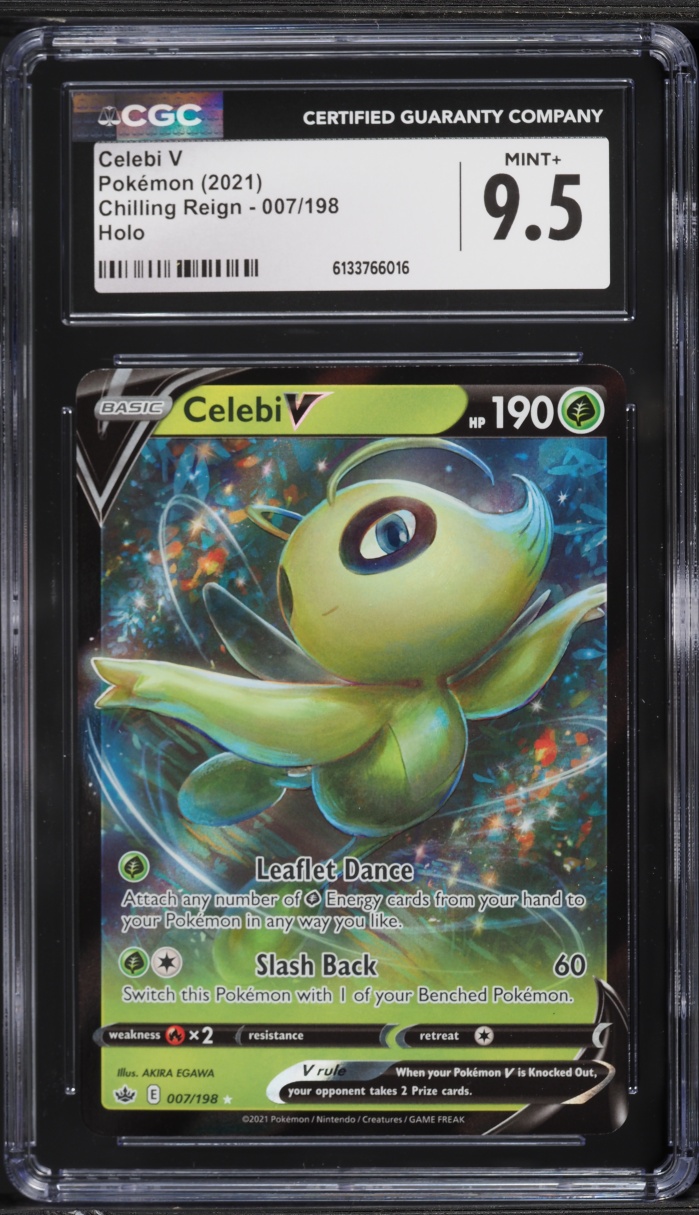 2021 Pokemon Sword & Shield Chilling Reign Holo Celebi V #7 CGC 9.5 MINT+