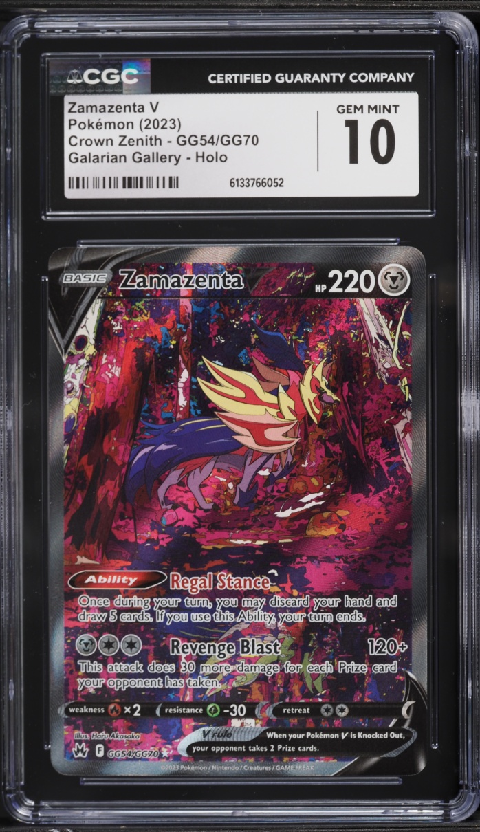 2023 Pokemon Sword & Shield Crown Zenith Galarian Gallery Full Art Zamazenta V #GG54 CGC 10