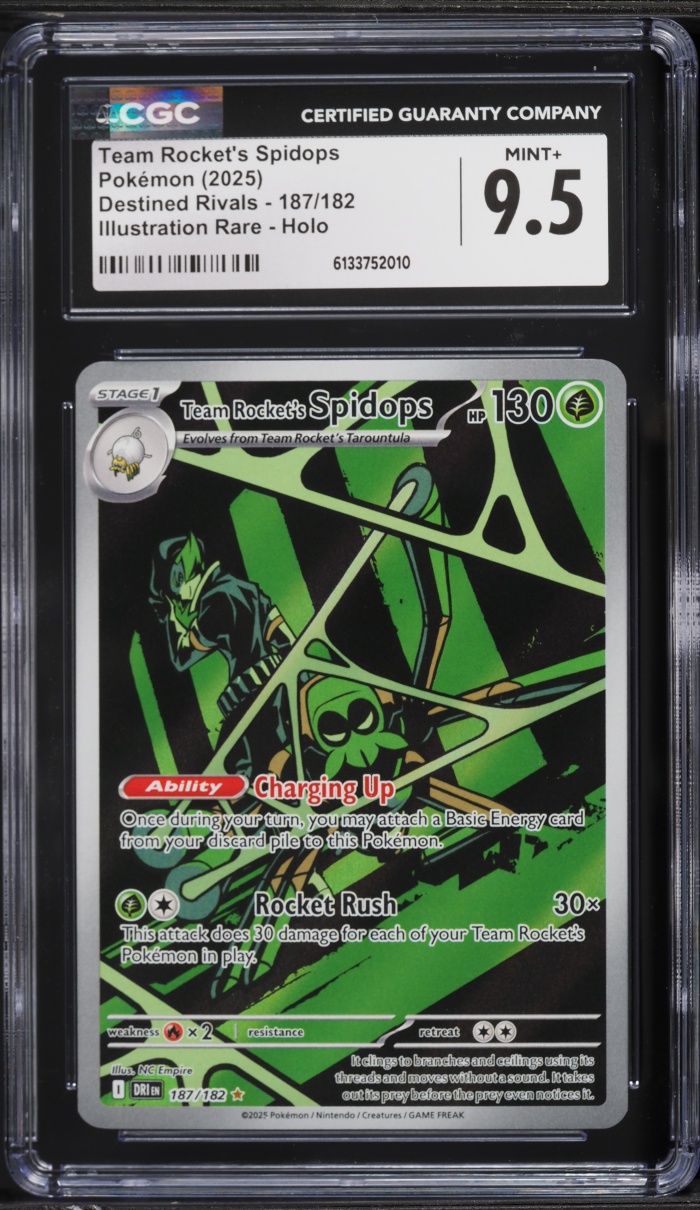 2025 Pokemon Scarlet & Violet Destined Rivals IR Team Rocket's Spidops #187 CGC 9.5 MINT+