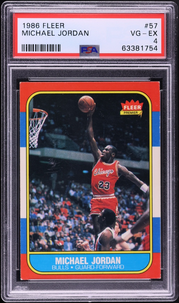 1986 Fleer Basketball Michael Jordan ROOKIE #57 PSA 4 VGEX