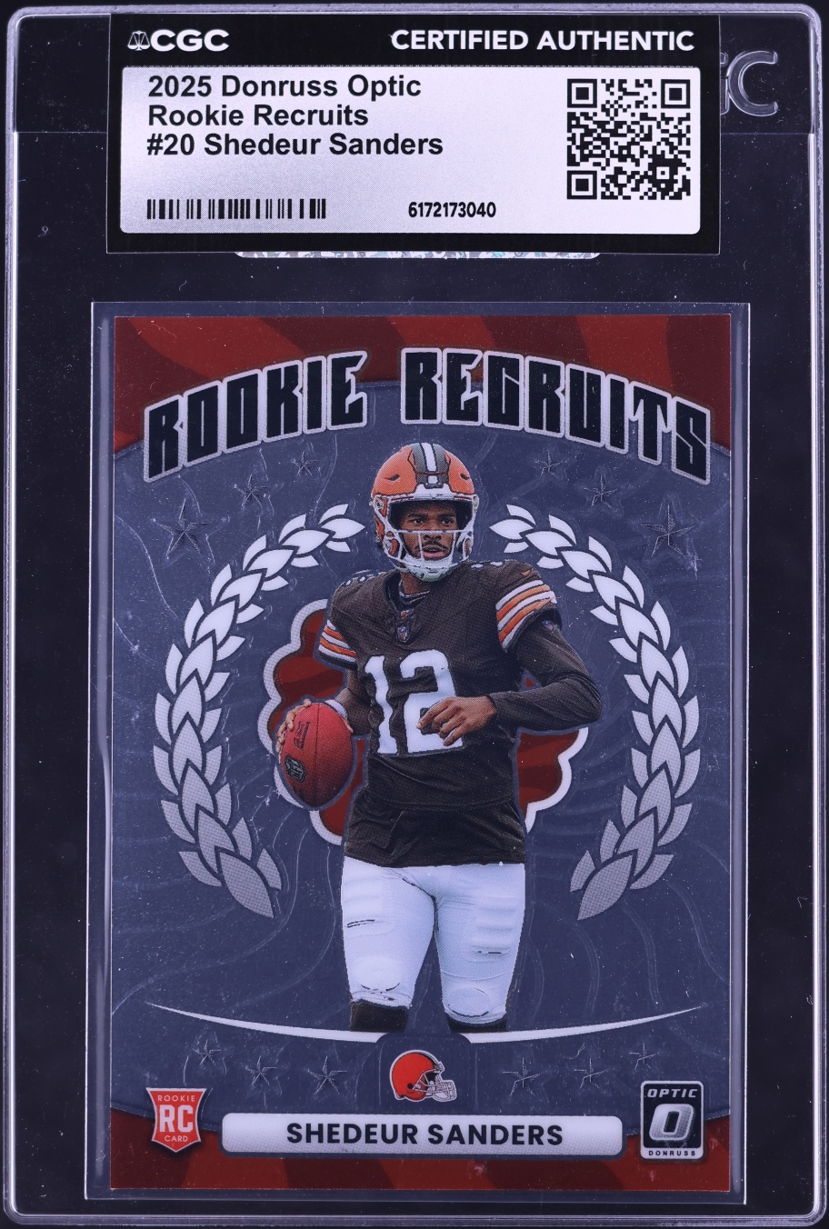 2025 Donruss Optic Recruits Shedeur Sanders ROOKIE #20 CGC AUTH