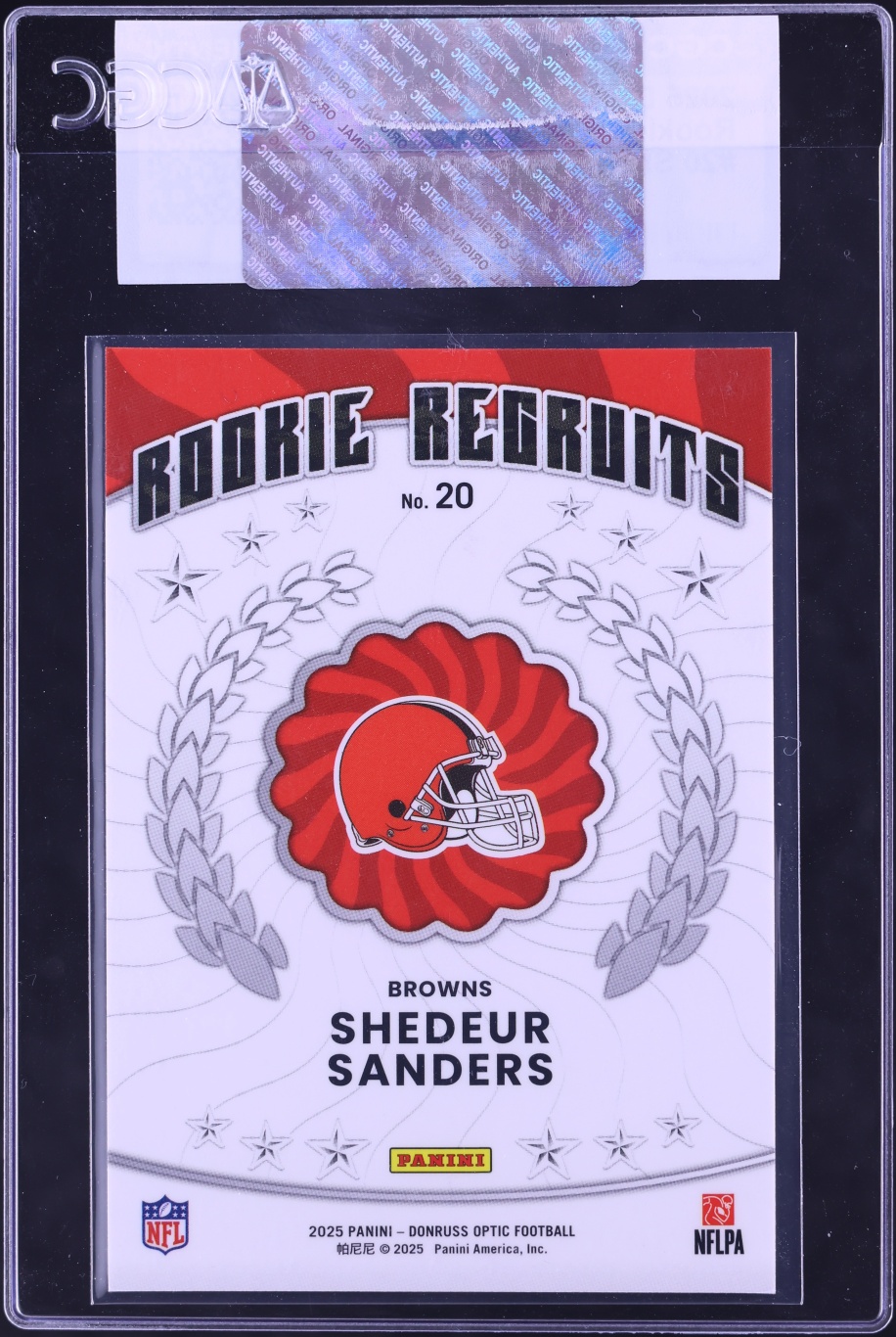 2025 Donruss Optic Recruits Shedeur Sanders ROOKIE #20 CGC AUTH