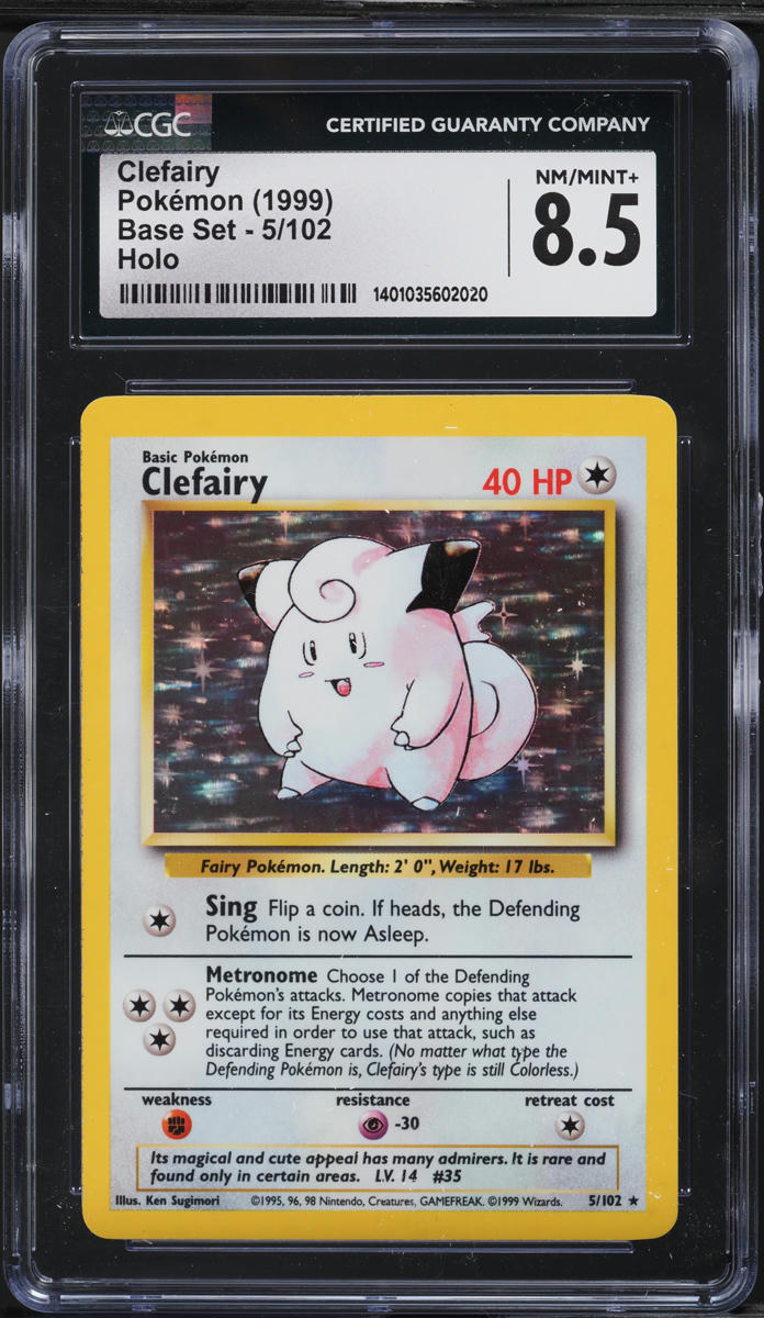 1999 Pokemon Base Set Holo Clefairy #5 CGC 8.5 NM-MT+