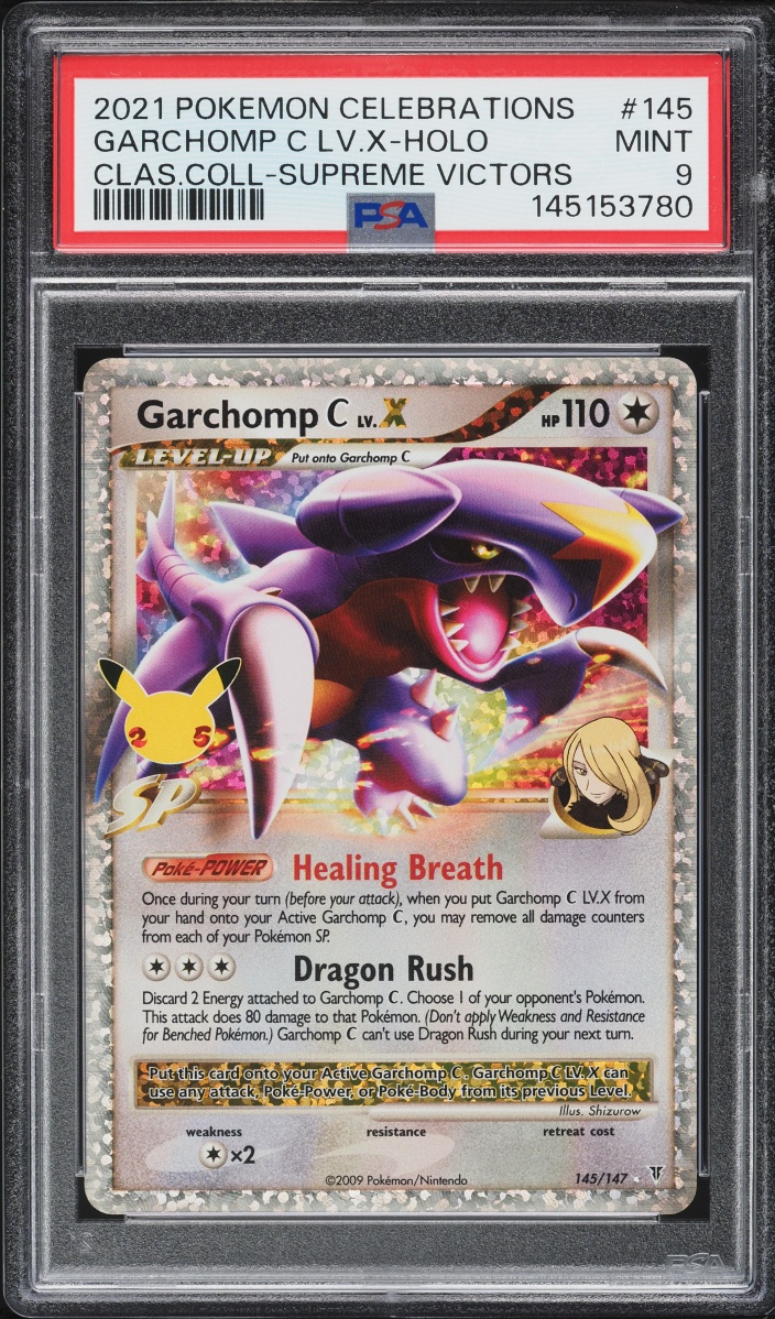 2021 Pokemon Sword & Shield Celebrations Holo Garchomp C LV.X #145 PSA 9 MINT