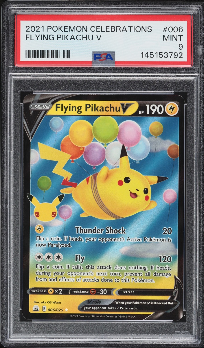 2021 Pokemon Sword & Shield Celebrations Alt Art Flying Pikachu V #6 PSA 9 MINT