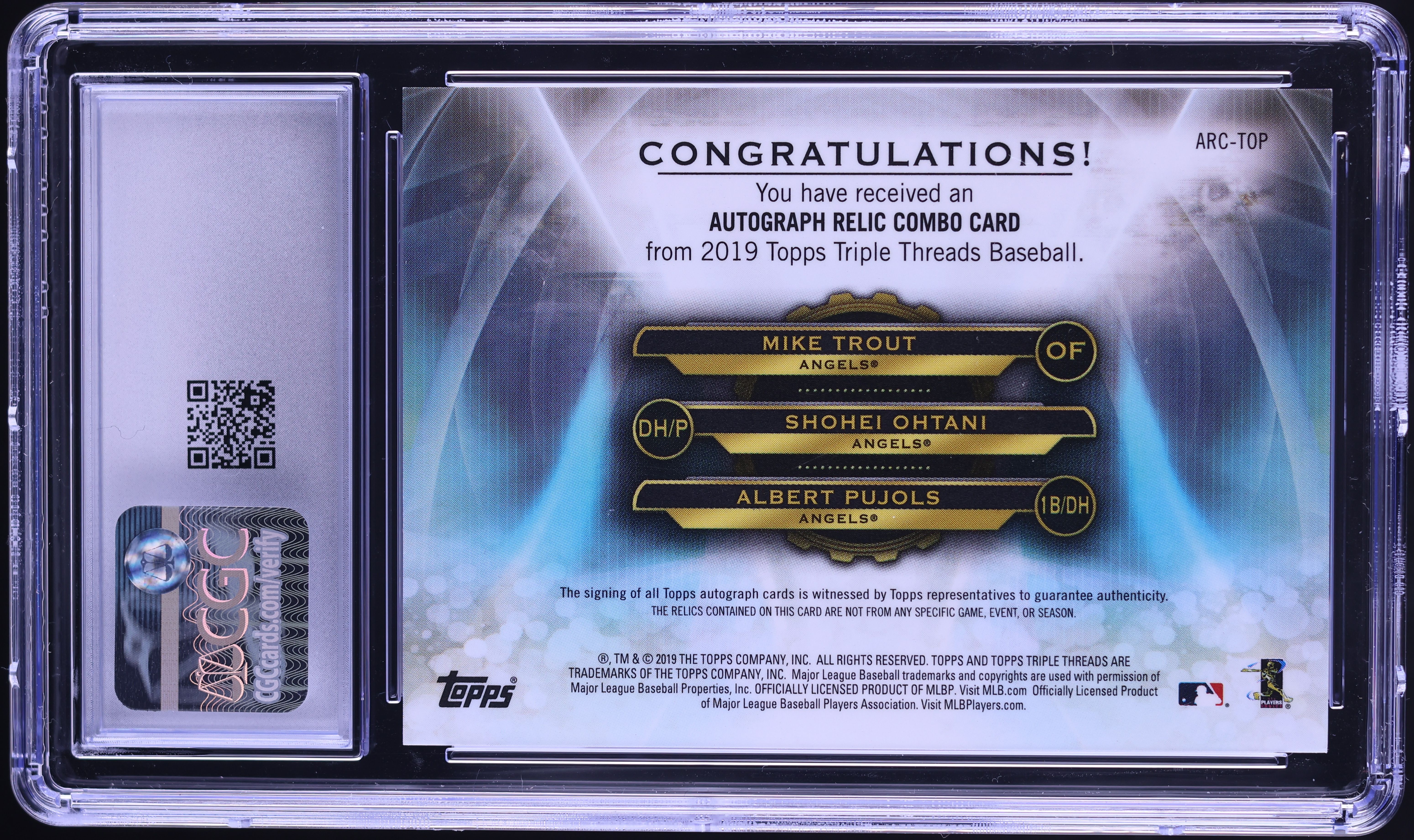 2019 Topps Triple Threads Gold Trout Shohei Ohtani Pujols