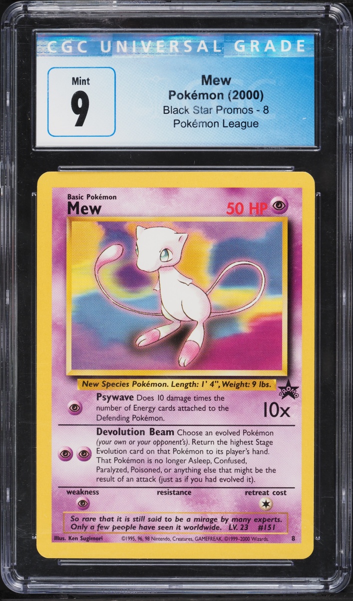 2000 Pokemon League Black Star Promo Mew #8 CGC 9 MINT