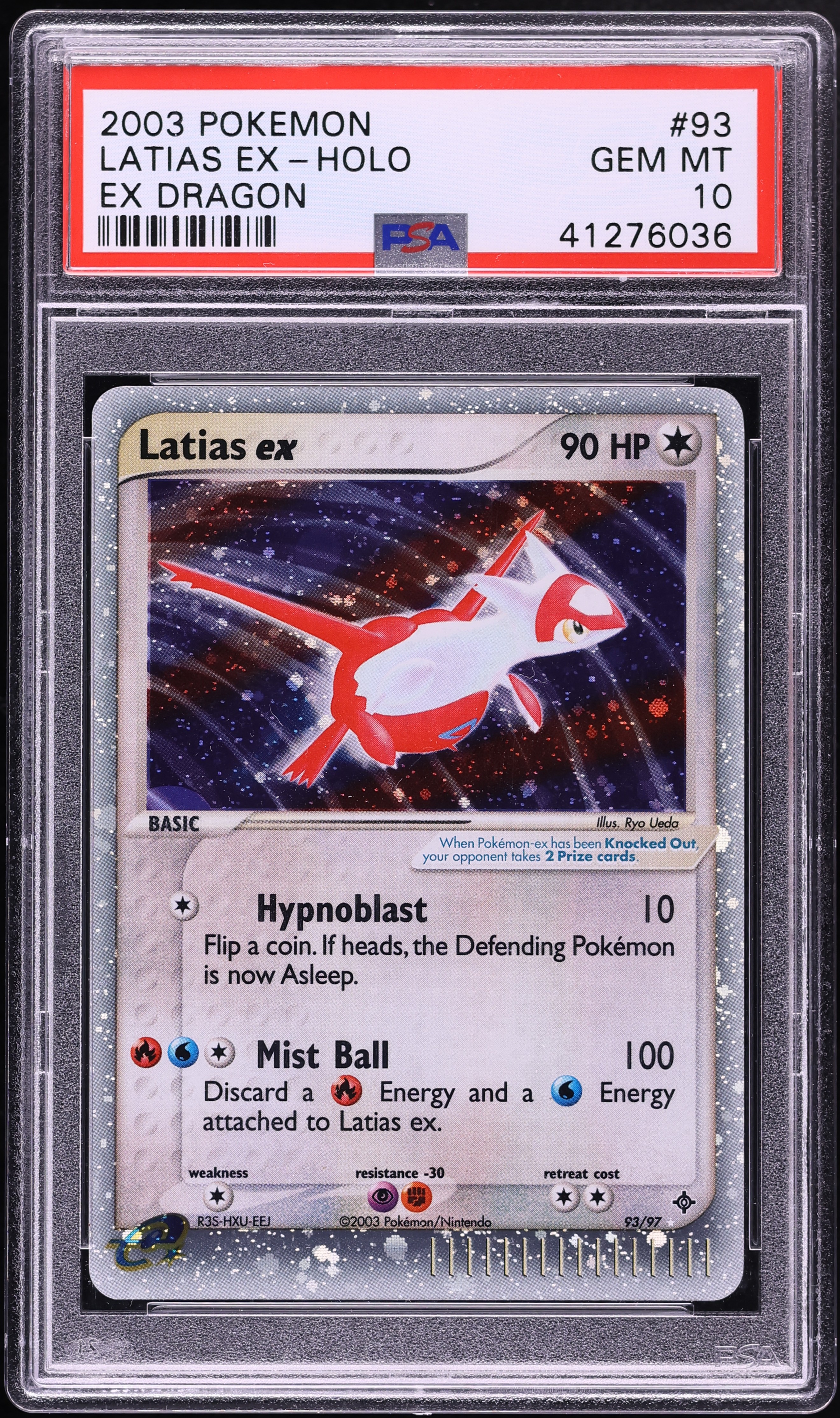 2003 Pokemon EX Dragon Holo Latias ex #93 PSA 10 GEM MINT
