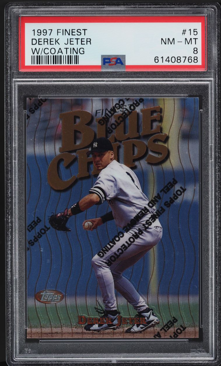 1997 Finest w/ Coating Derek Jeter #15 PSA 8 NM-MT