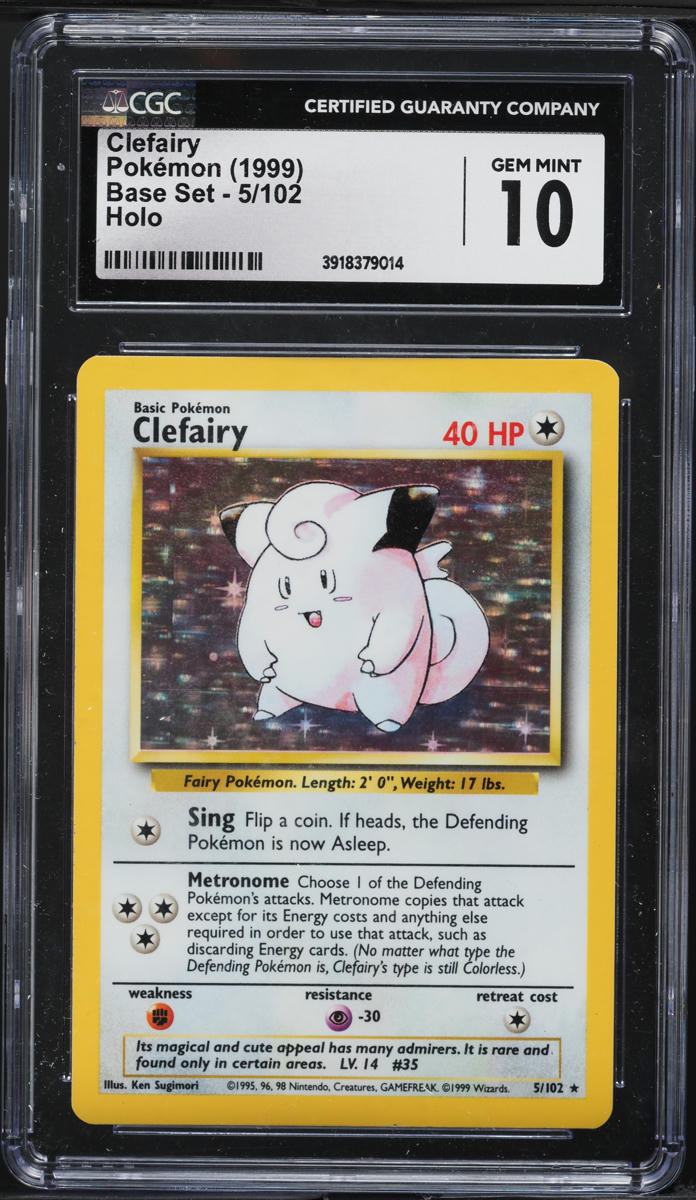 1999 Pokemon Base Set Holo Clefairy #5 CGC 10 GEM MINT
