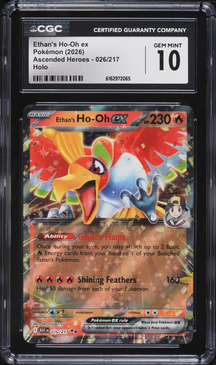 2026 Pokemon Mega Evolution Ascended Heroes Holo Ethan's Ho-Oh EX #26 CGC 10 GEM MINT