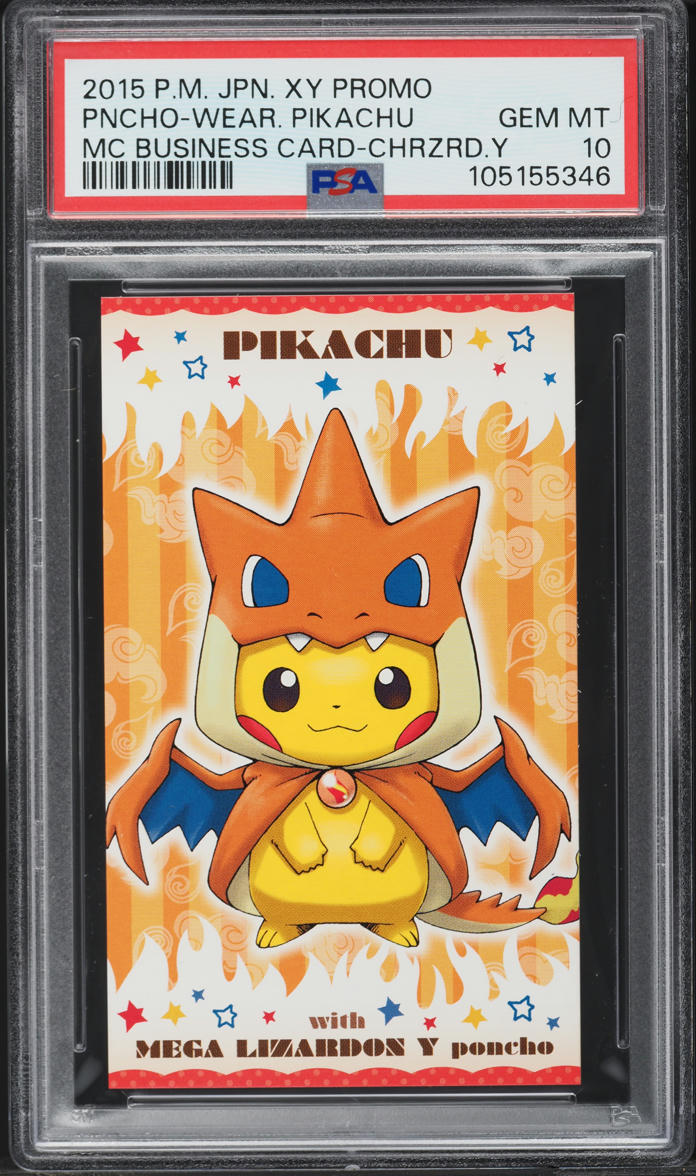 2015 Pokemon Japanese XY Promo MC Business Card Charizard Poncho Pikachu PSA 10