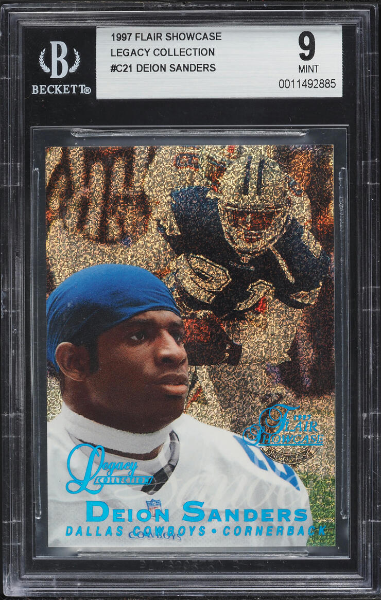 1997 Flair Showcase Legacy Collection Row 0 Deion Sanders /100 #C21 BGS 9 MINT - Photo 1