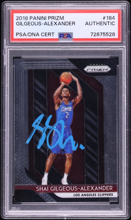 2018 Panini Prizm Shai Gilgeous-Alexander ROOKIE AUTO #184 PSA AUTH