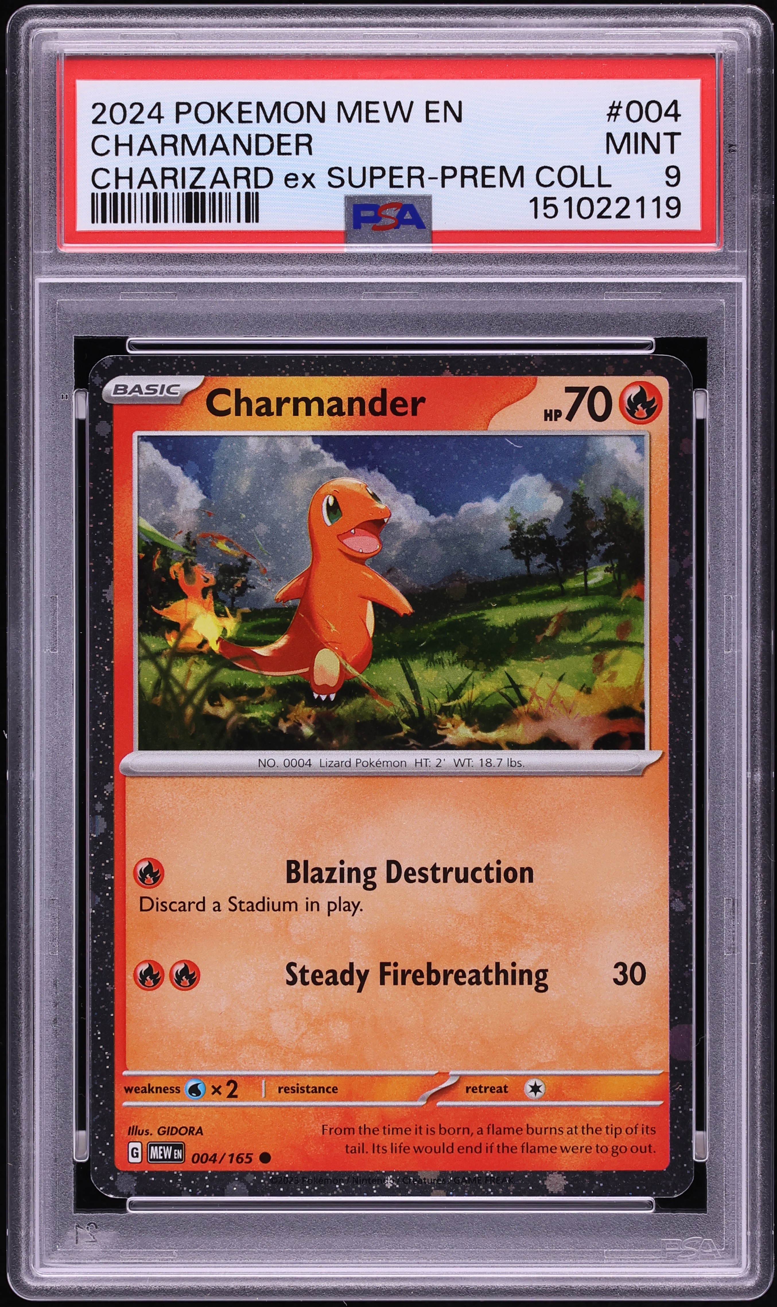 2024 Pokemon Scarlet & Violet 151 Charizard ex Super Premium Charmander #4 PSA 9 MINT