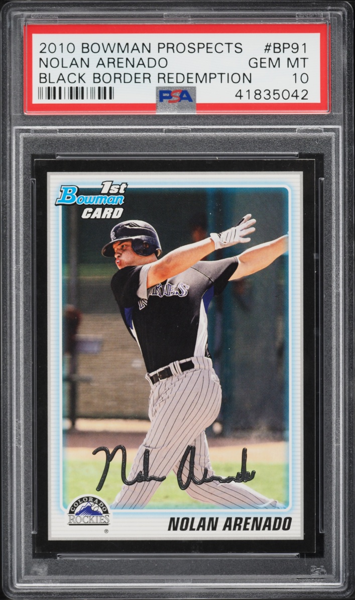 2010 Bowman Black Border Redemption Nolan Arenado PROSPECT #BP91 PSA 10 GEM MINT - Photo 1