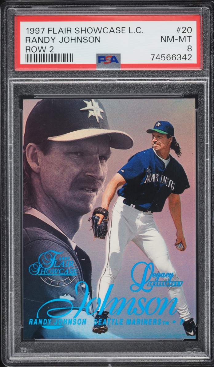 1997 Flair Showcase Legacy Collection Row 2 Randy Johnson /100 #20 PSA 8 NM-MT - Photo 1