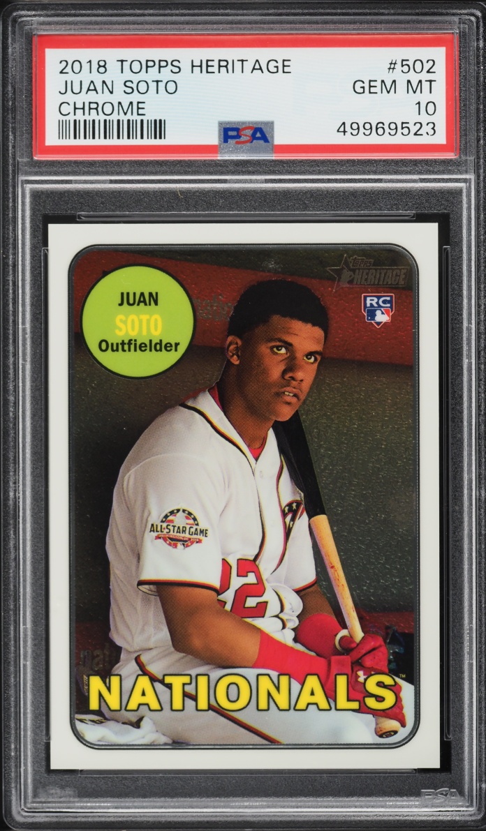 2018 Topps Heritage Chrome Juan Soto ROOKIE /999 #502 PSA 10 GEM MINT - Photo 1