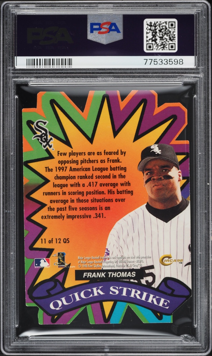 1998 Circa Thunder Quick Strike Frank Thomas #11 PSA 8 NM-MT - Photo 2