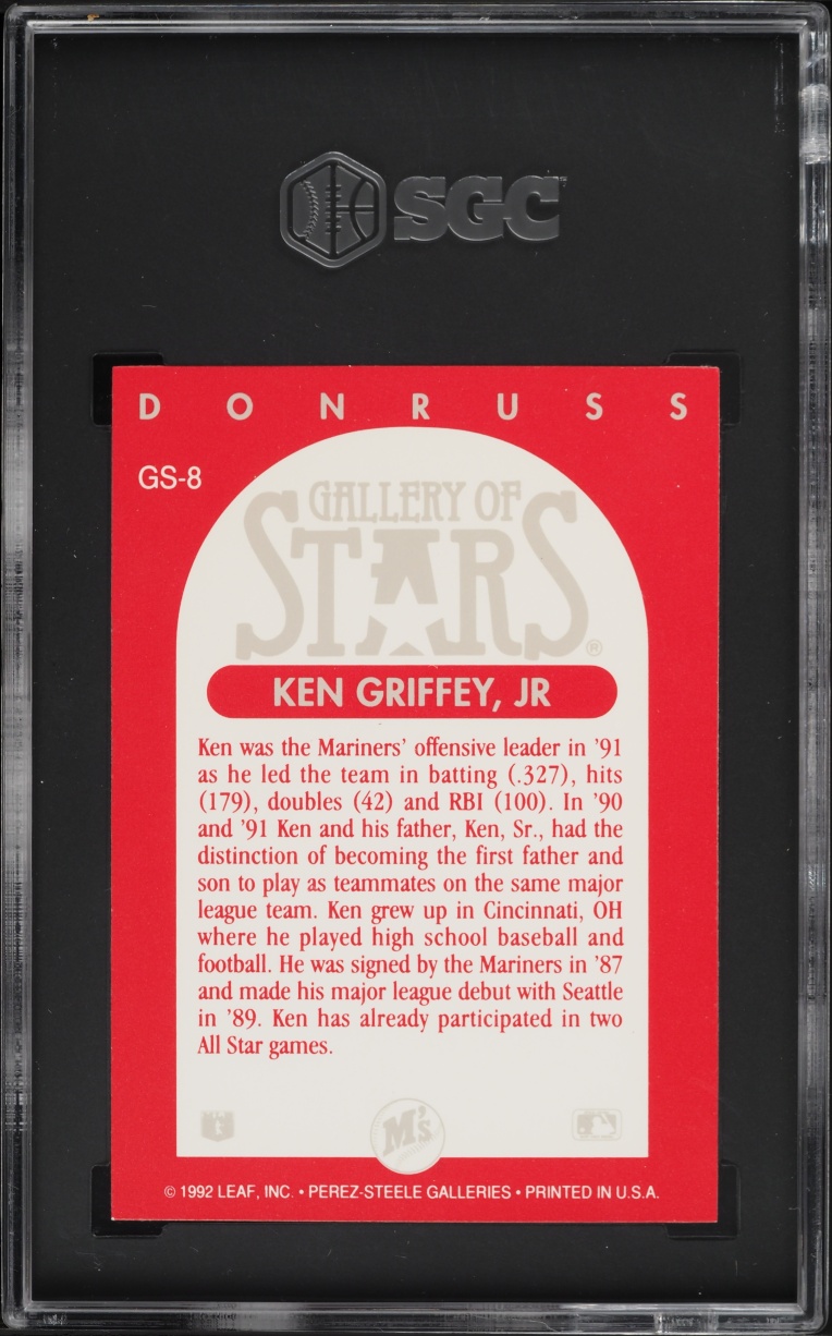 1992 Donruss Triple Play Gallery Of Stars Ken Griffey Jr. #GS-8 SGC 9.5 MINT+ - Photo 2