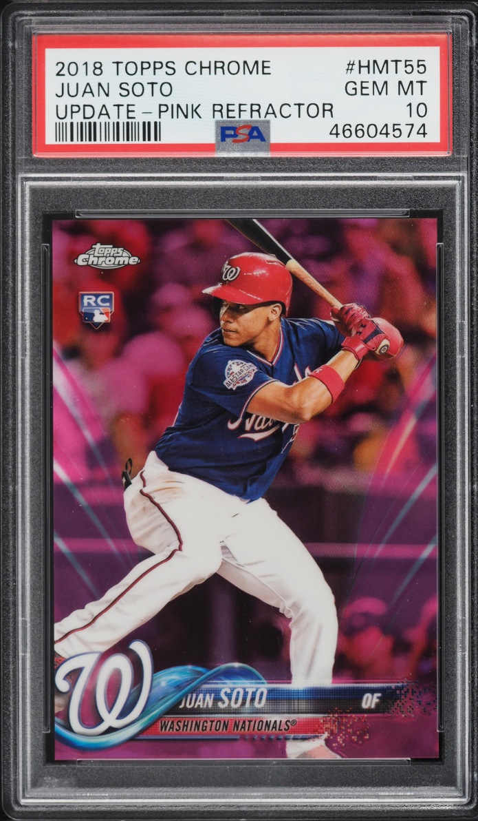 2018 Topps Chrome Update Pink Refractor Juan Soto ROOKIE #HMT55 PSA 10 GEM MINT - Photo 1