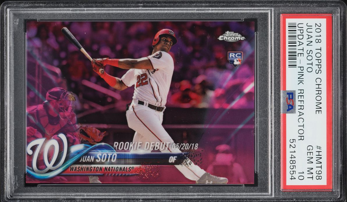 2018 Topps Chrome Update Pink Refractor Juan Soto ROOKIE #HMT98 PSA 10 GEM MINT - Photo 1