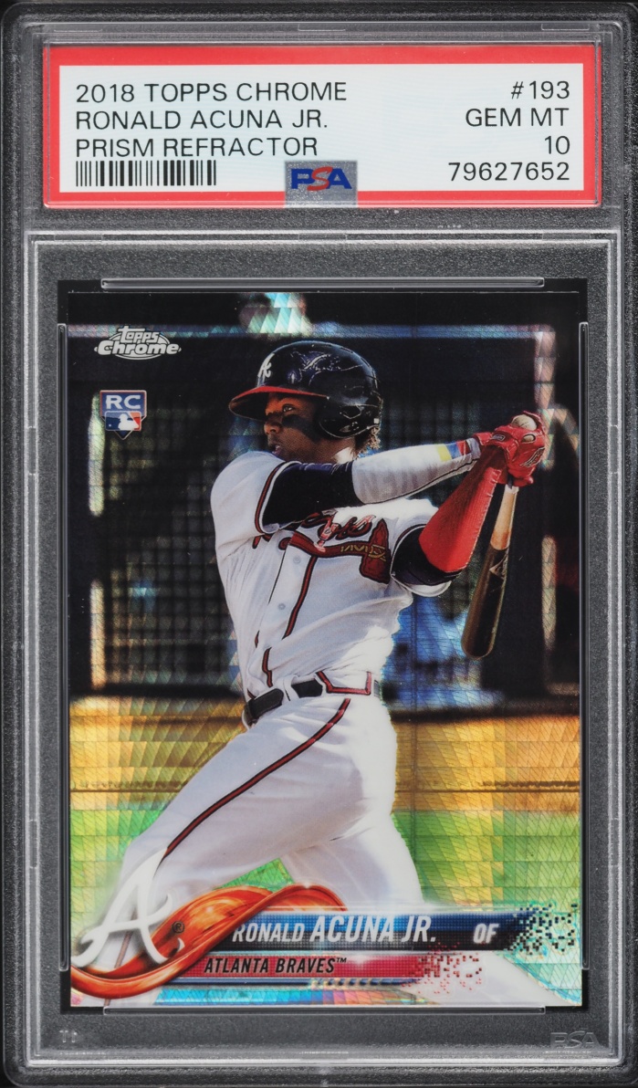 2018 Topps Chrome Prism Refractor Ronald Acuna Jr. ROOKIE #193 PSA 10 GEM MINT - Photo 1