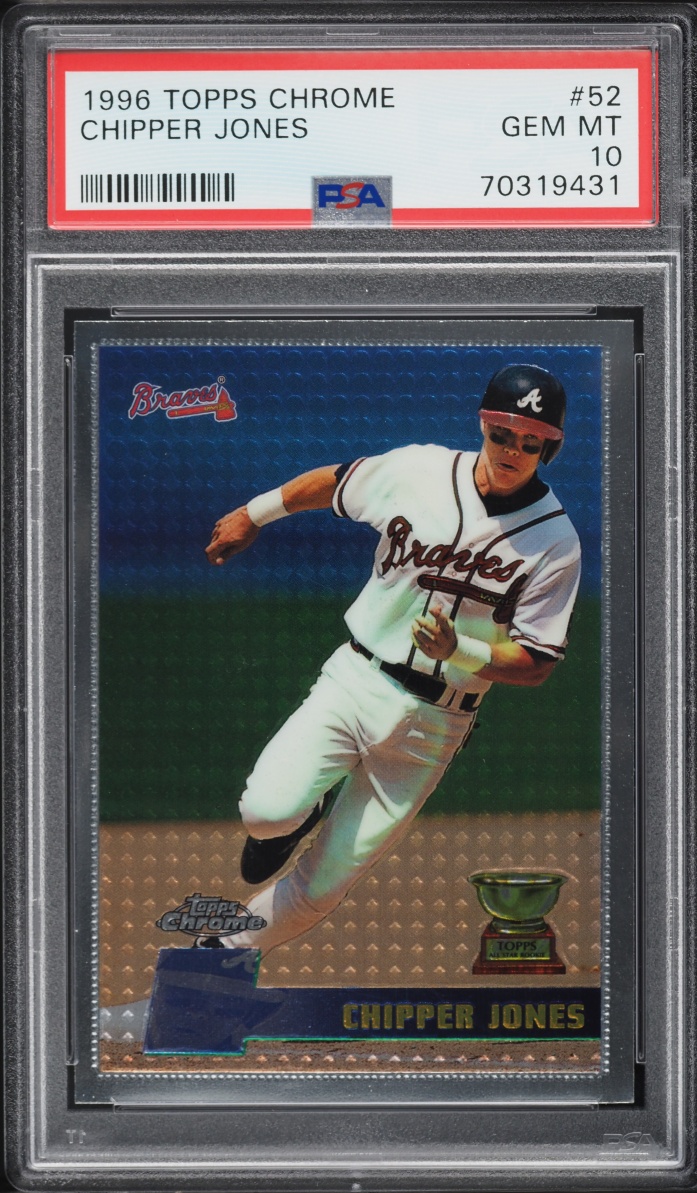 1996 Topps Chrome Chipper Jones #52 PSA 10 GEM MINT - Photo 1
