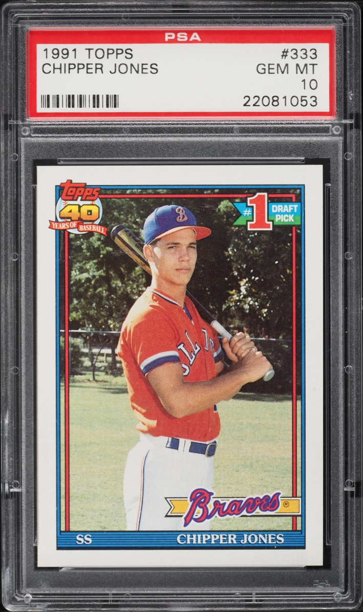 1991 Topps Chipper Jones ROOKIE #333 PSA 10 GEM MINT - Photo 1