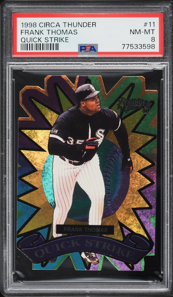 1998 Circa Thunder Quick Strike Frank Thomas #11 PSA 8 NM-MT - Photo 1