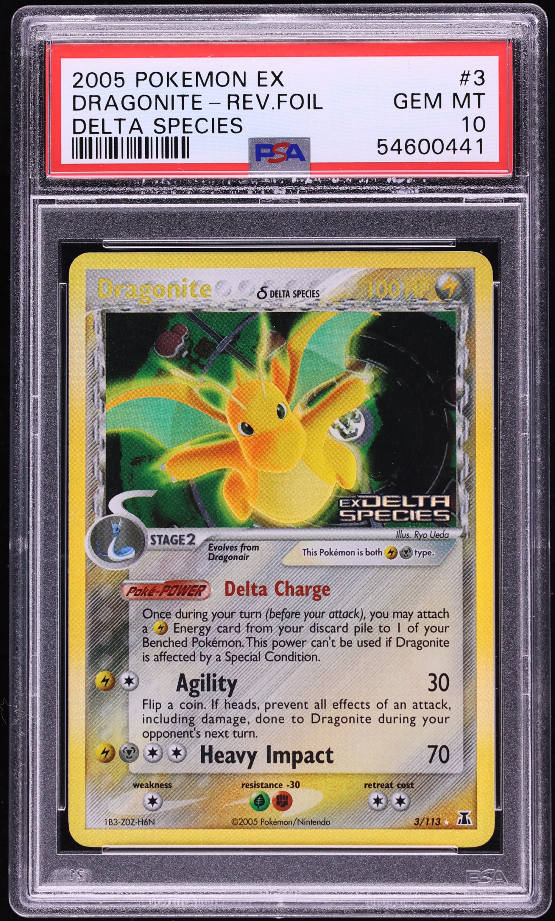 2005 Pokemon EX Delta Species Reverse Holo Dragonite #3 PSA 10 GEM MINT