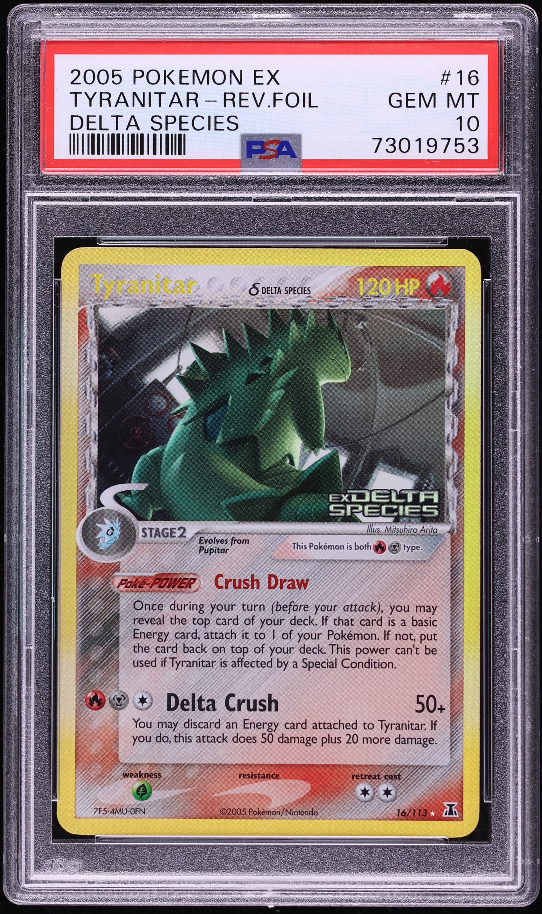 2005 Pokemon EX Delta Species Reverse Holo Tyranitar #16 PSA 10 GEM MINT