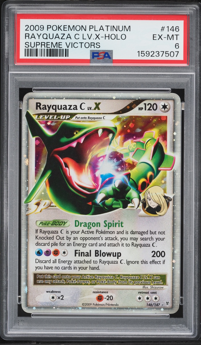 2009 Pokemon Platinum Supreme Victors Holo Rayquaza C LV.X #146 PSA 6 EXMT