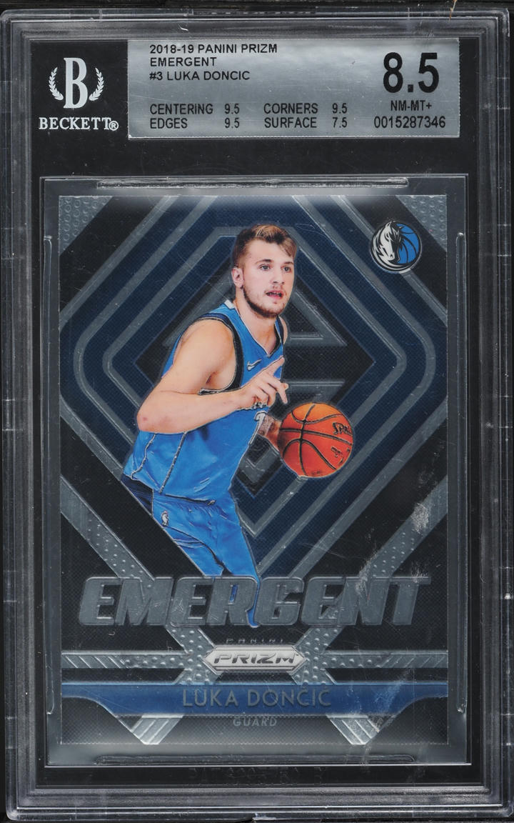 2018 Panini Prizm Emergent Luka Doncic ROOKIE #3 BGS 8.5 NM-MT+