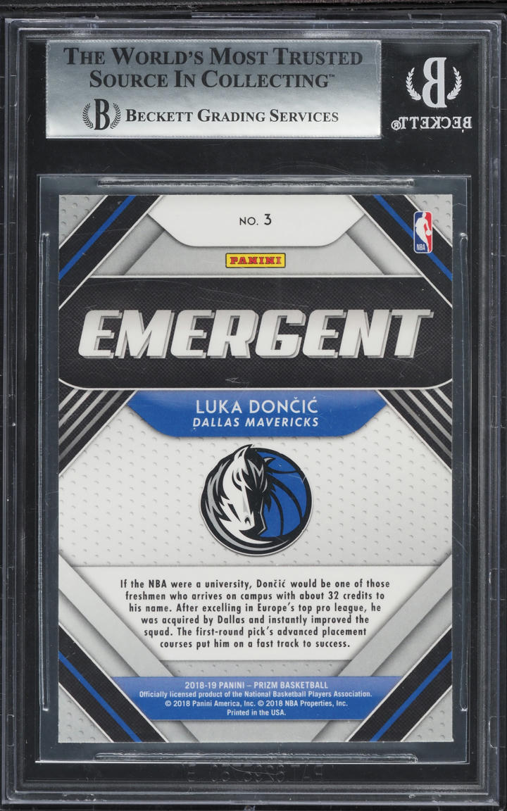 2018 Panini Prizm Emergent Luka Doncic ROOKIE #3 BGS 8.5 NM-MT+