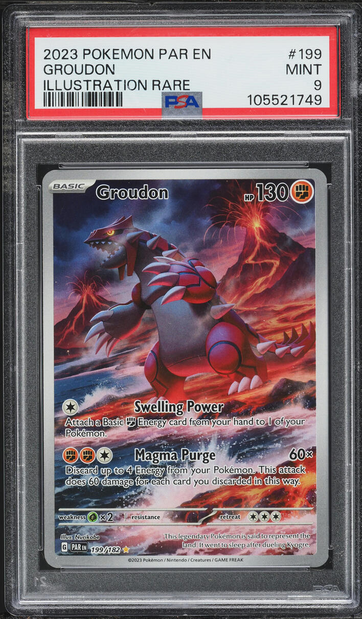 2023 Pokemon Scarlet & Violet Paradox Rift IR Groudon #199 PSA 9 MINT